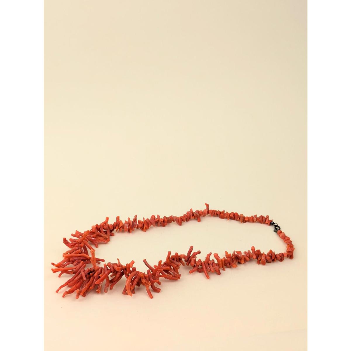 1970's Red Mediterranean Branch Coral Necklace